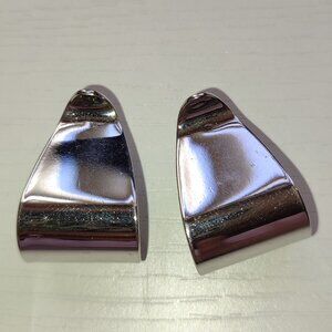 Retro Modern 70s Silver Earrings Stud Academia Boho Statement 1970s Vintage